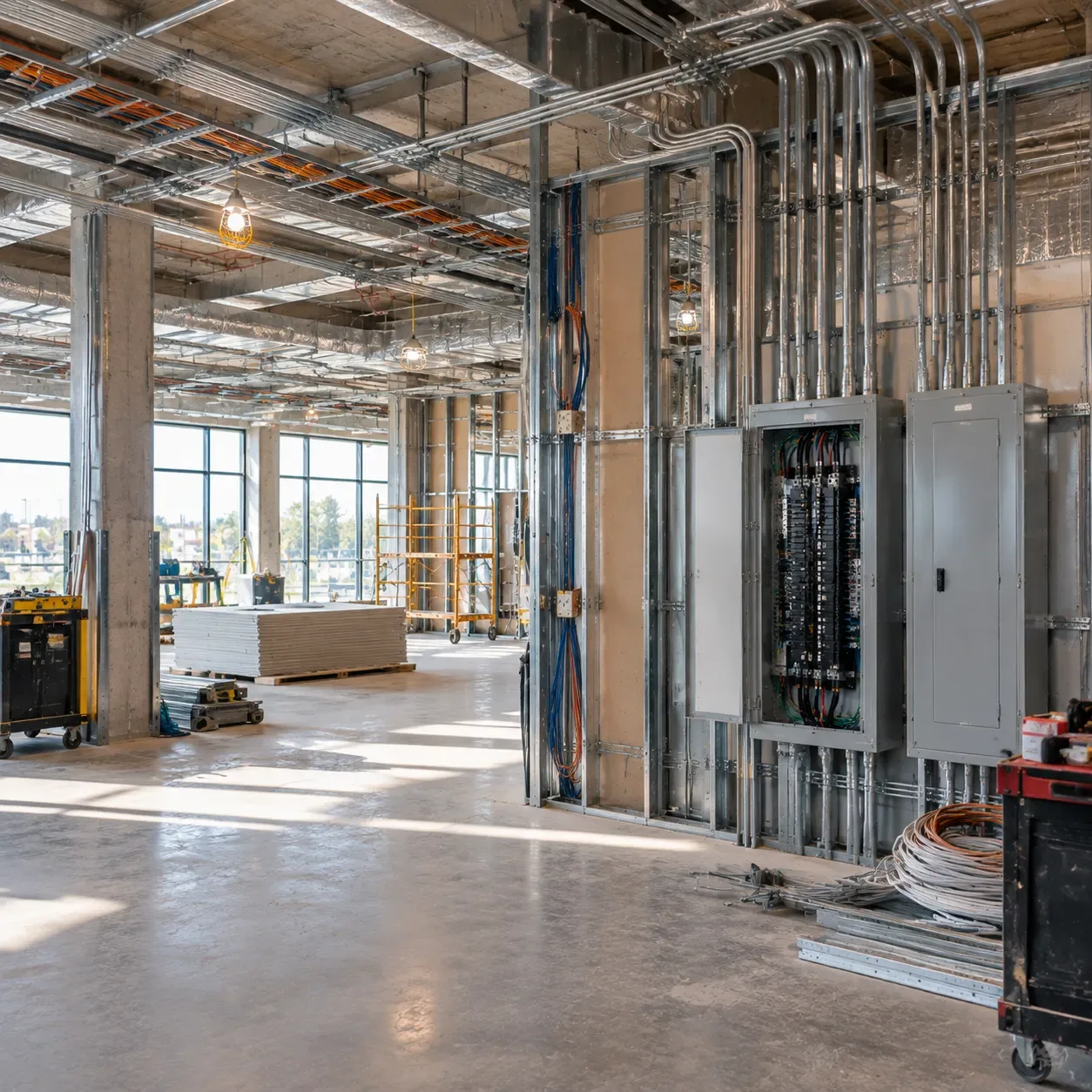 Commercial renovation electrical wiring
