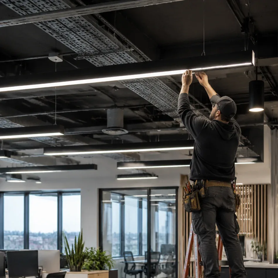 Commercial LED lighting installation in Vaughan business facility